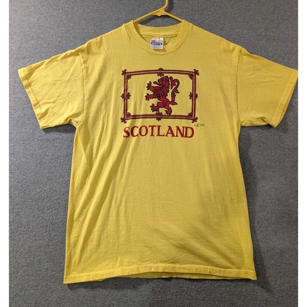 VTG 90s Scotland Lion Crest Single Stitch T Shirt Men's L Lion Rampant Travel
